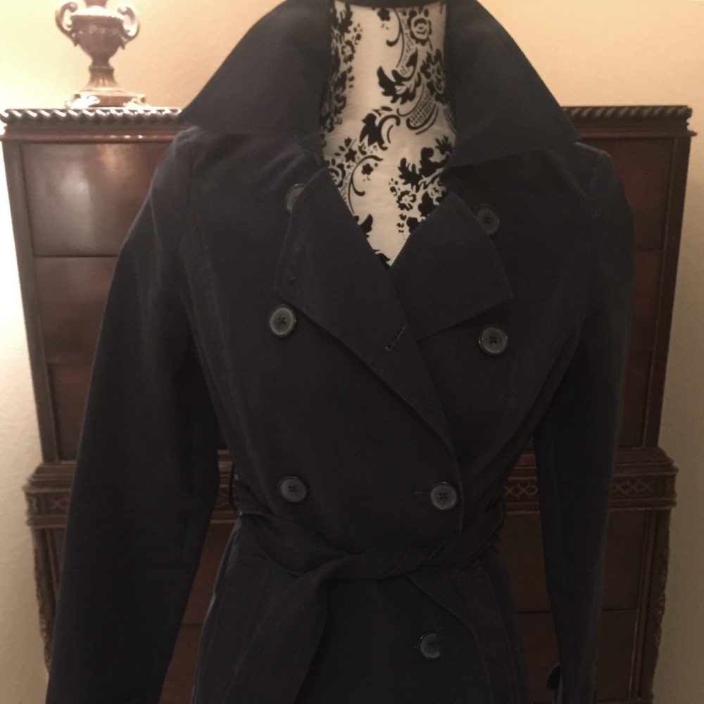 Navy blue pea coat/ raincoat from Old Navy.